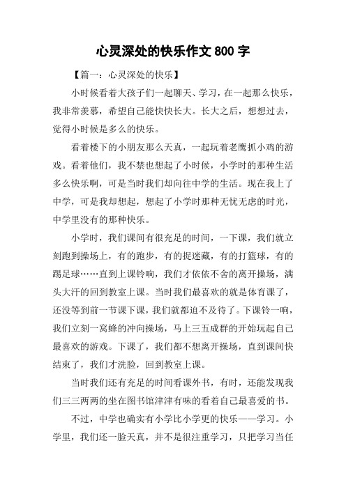 心灵深处的快乐作文800字