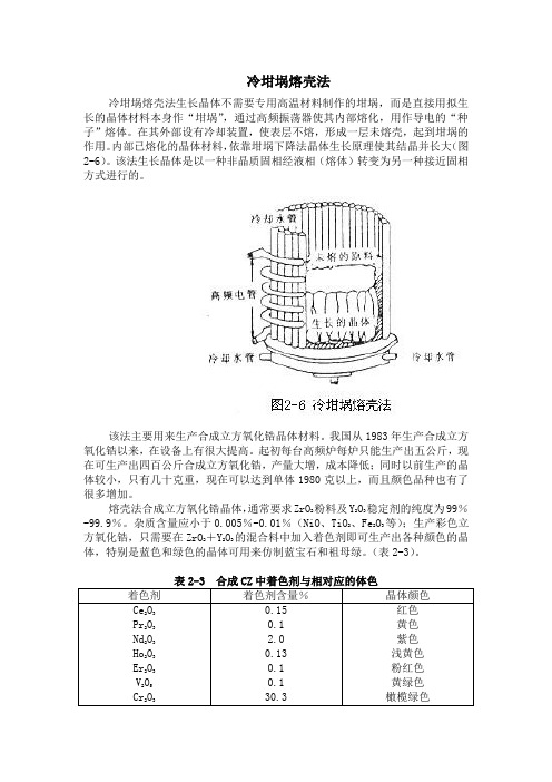 冷坩埚熔壳法合成立方氧化锆