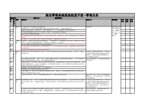 商业银行零售条线业务检查手册(最新版)