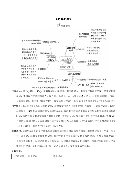 2024年部编版七年级上册语文名著打卡《朝花夕拾》