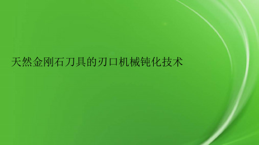 天然金刚石刀具的刃口机械钝化技术