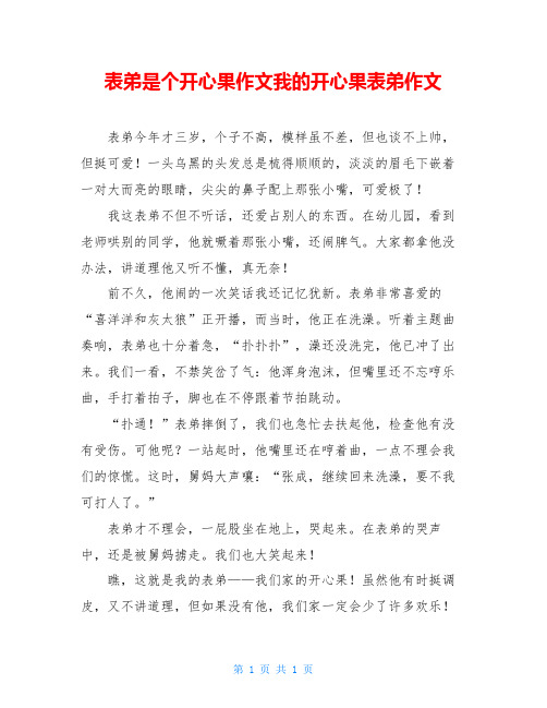 表弟是个开心果作文我的开心果表弟作文