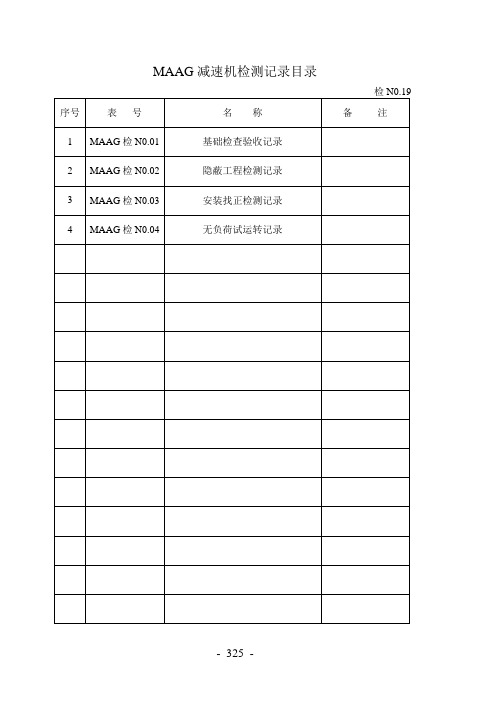 MAAG减速机检测记录