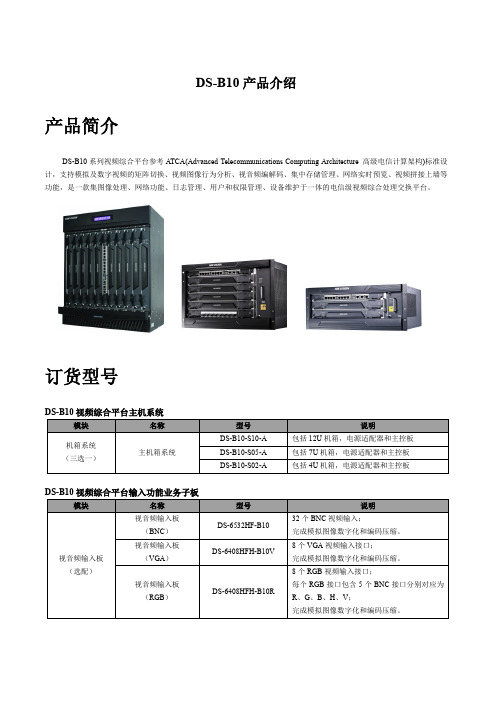 海康DS-B10视频综合平台说明书