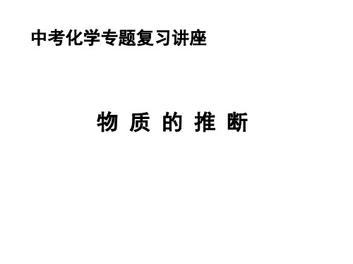 中考化学专题复习讲座课件物质的推断