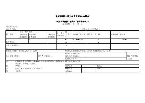 教育费附加申报表