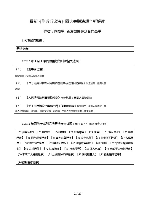 《刑诉诉讼法》四大关联法规全新解读(总则)