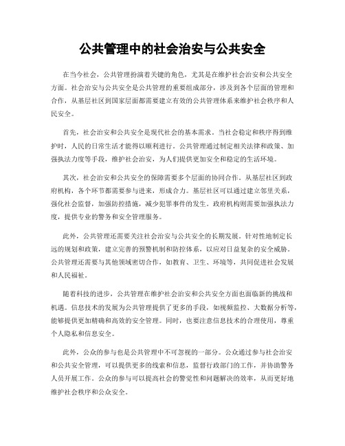 公共管理中的社会治安与公共安全