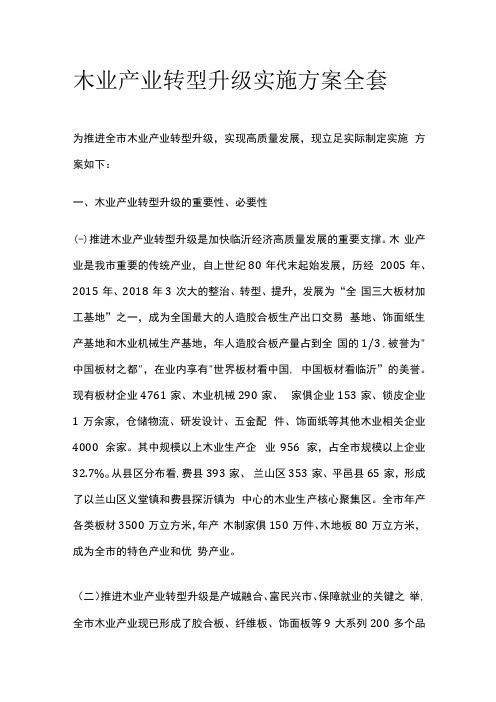 木业产业转型升级实施方案全套