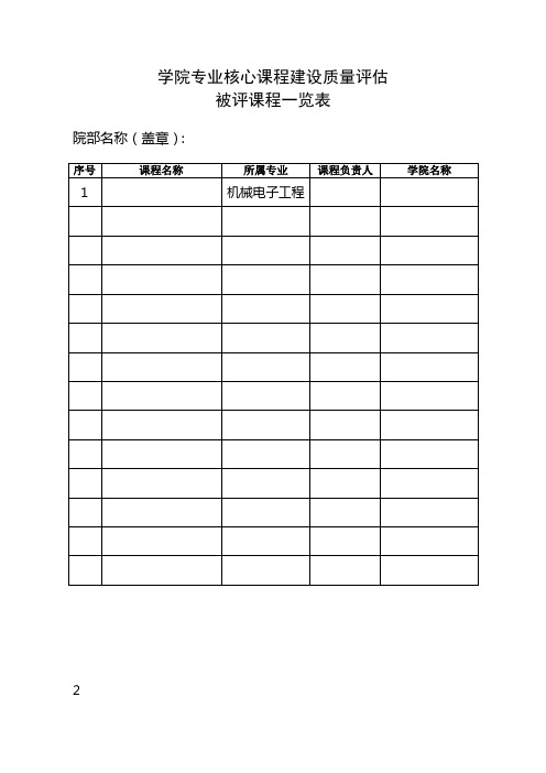 学院专业核心课程建设质量评估课程质量评估材料