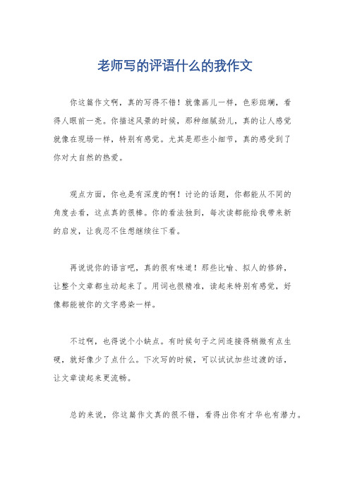 老师写的评语什么的我作文