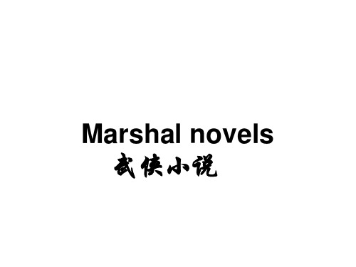 武侠小说的英语演讲稿