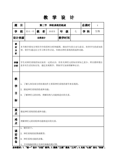 第六章第二节神经系统的组成