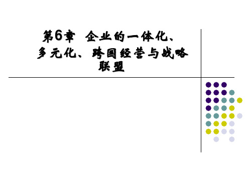 第6章企业的一体化多元化及国际化发展战略