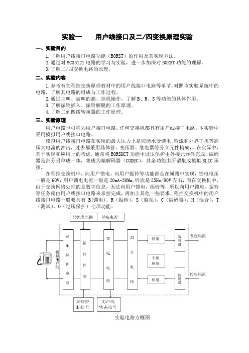 程控交换、现代交换技术实验报告