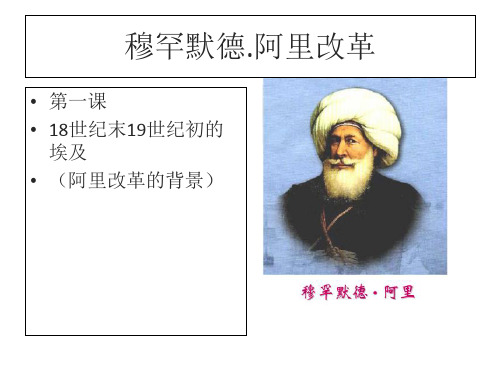 高二历史人教版选修1教学课件：第六单元第1课 18世纪末19世纪初的埃及 (10张) 