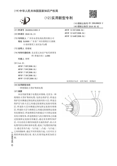 【CN209199620U】一种绝缘防火型矿物质电缆【专利】