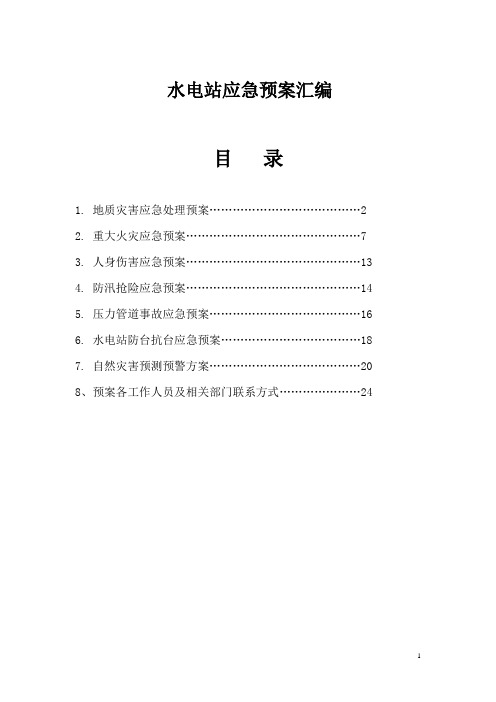 水电站应急预案汇编