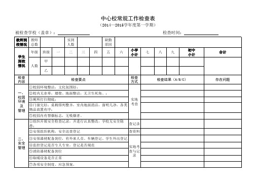 中心学校安全常规检查表