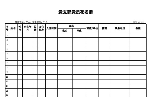 党支部党员花名册(带封面)