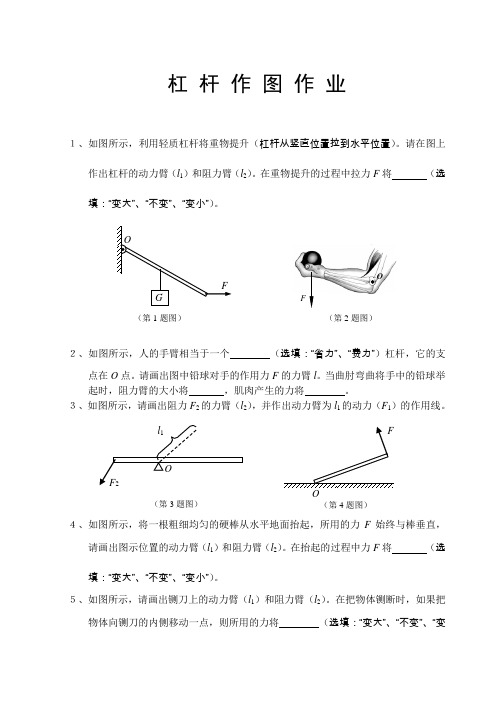 杠杆力臂作图题(题目精选)