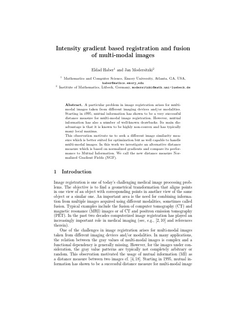 Intensity gradient based registration and fusion of multi-modal images