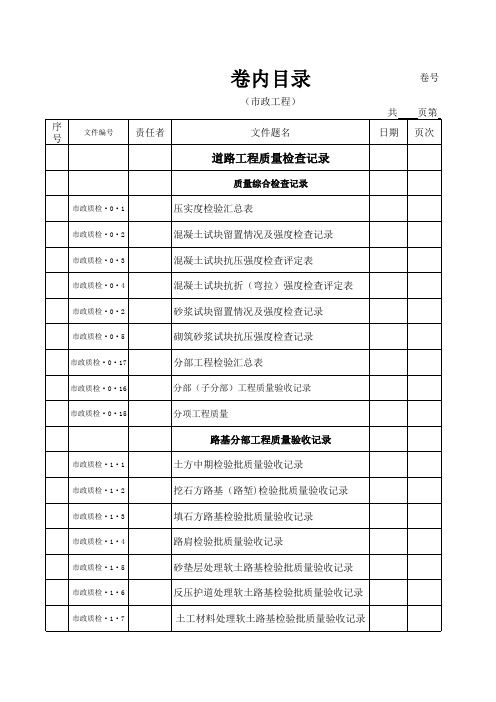 2010年-市政基础设施档案组卷目录 (1)