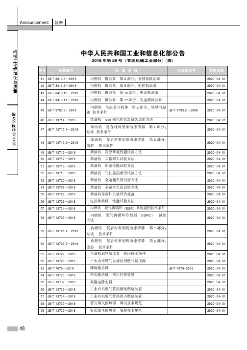 中华人民共和国工业和信息化部公告