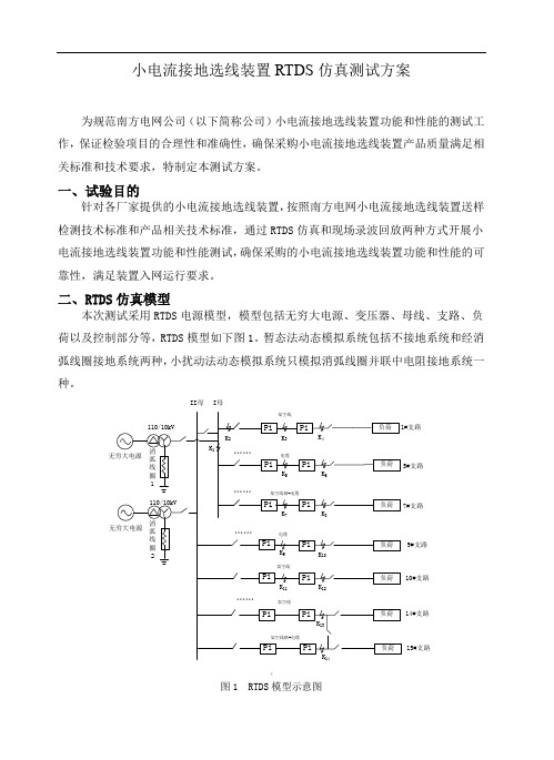 小电流接地选线装置RTDS仿真测试方案