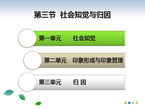 心理咨询师 社会心理学 第三节  社会知觉与归因