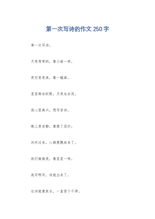 第一次写诗的作文250字