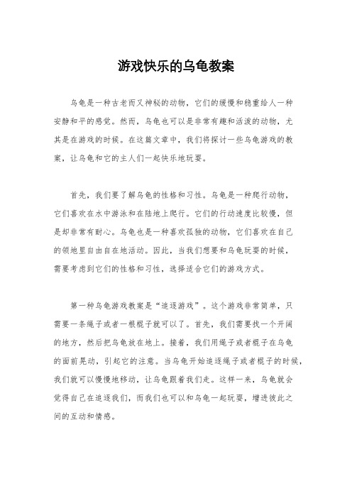 游戏快乐的乌龟教案