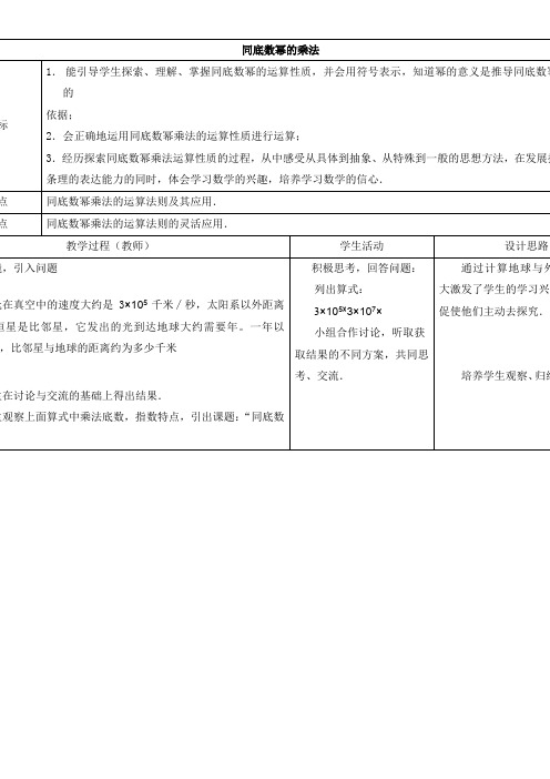 初中数学七年级下册 同底数幂的乘法(市一等奖)