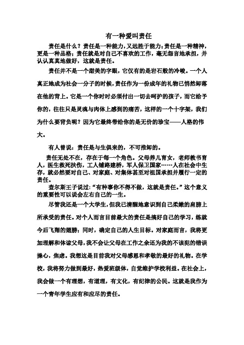 工一 有一种爱叫责任