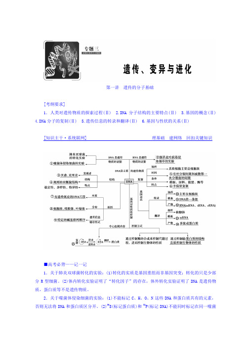 2018版高三生物大二轮复习专题三 遗传、变异与进化 第