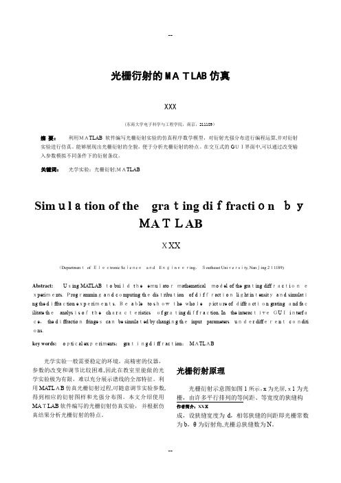 光栅衍射MATLAB仿真