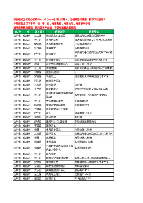 2020新版山东省临沂市美容美发工商企业公司商家名录名单联系电话号码地址大全4487家