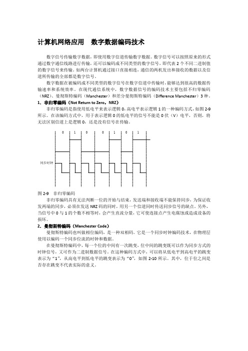 计算机网络应用  数字数据编码技术