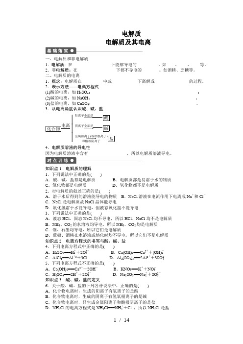 高一化学电解质讲义