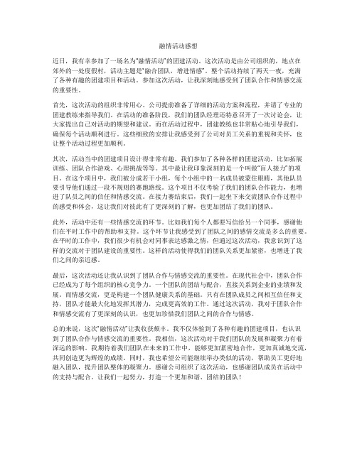 融情活动感想