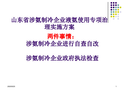 涉氨制冷企业政府执法检查讲解