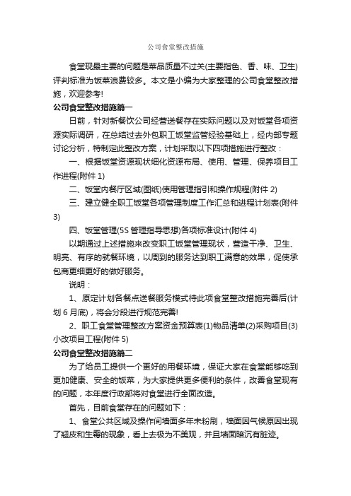 公司食堂整改措施_整改措施_