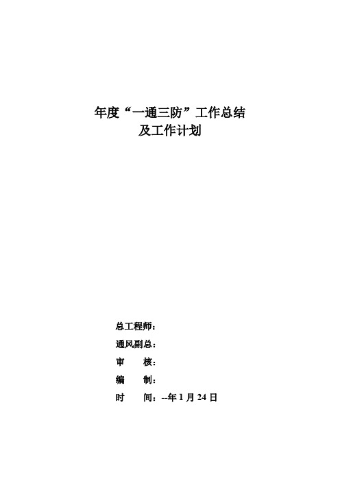 年度一通三防工作总结及工作计划(2)