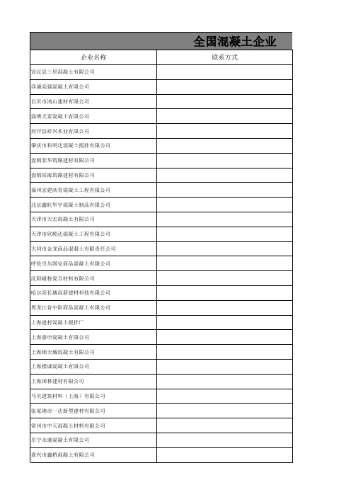 全国混凝土企业