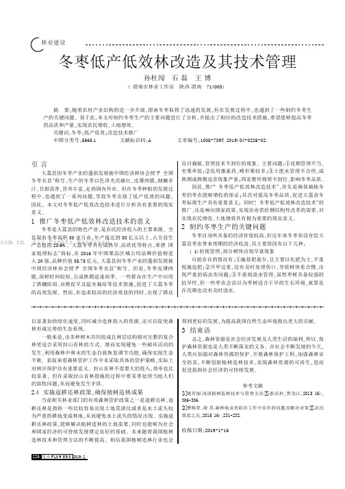冬枣低产低效林改造及其技术管理