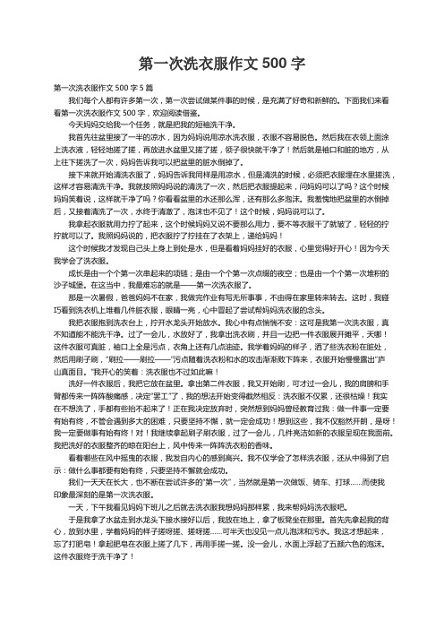 第一次洗衣服作文500字5篇