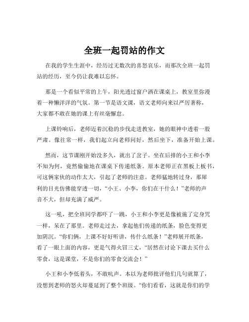 全班一起罚站的作文