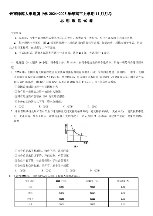 云南师大附中2025届高考适应性月考卷(六)思想政治试题(含答案)