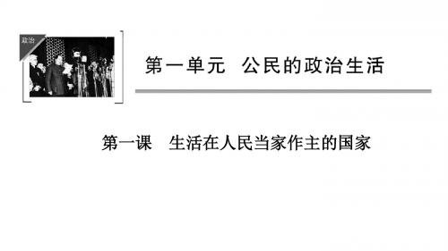 2019-2020届高考政治一轮复习全国版课件:必修二 第一单元 公民的政治生活 第一课