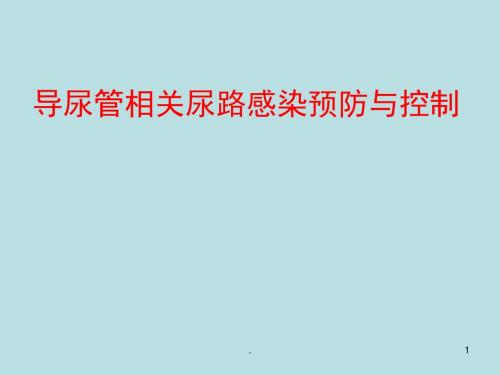 导尿管相关性尿路感染预防与控制指南